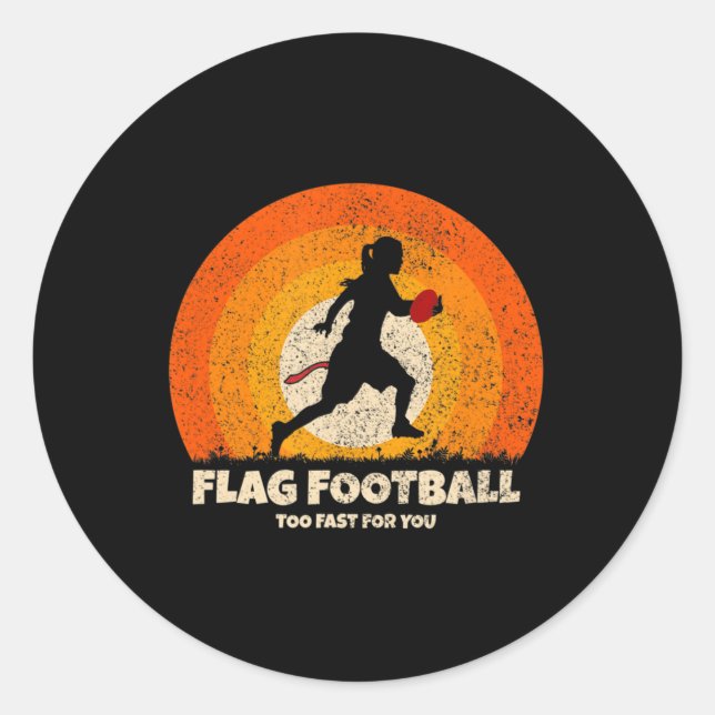 Sticker Rond Flag Football Girls Women Fast pour vous sur le pi (Devant)