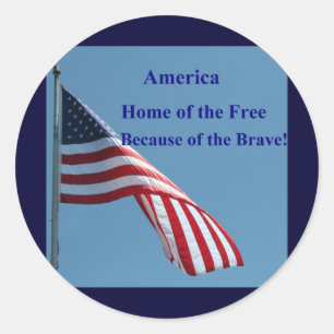 Sticker Rond Flag, Home of the Free !