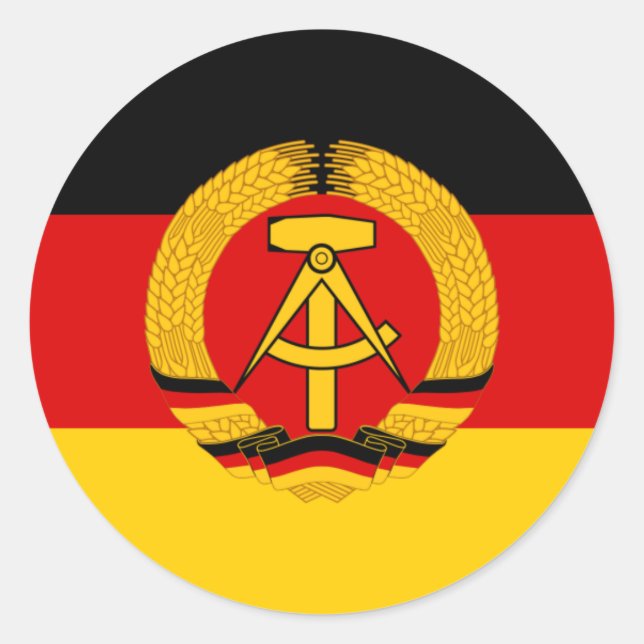 Sticker Rond Flagge der DDR - Drapeau de la RDA (Allemagne de l (Devant)