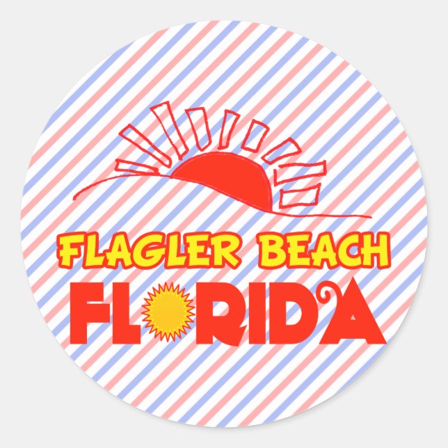 Sticker Rond Flagler Beach, Floride (Devant)