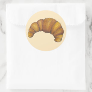 Sticker Rond Flaky Butte Croissant Français Pâtisserie Foodie P