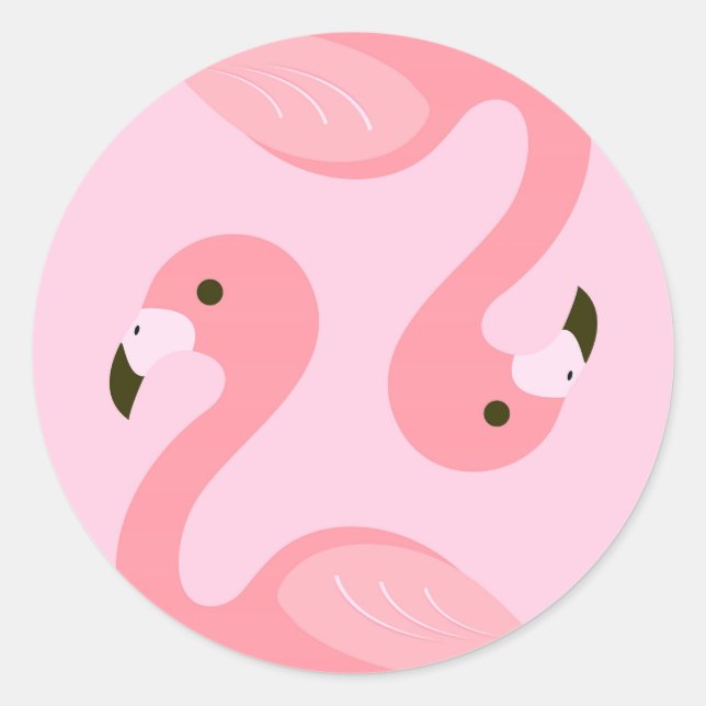 Sticker rond Flamant rose (Devant)