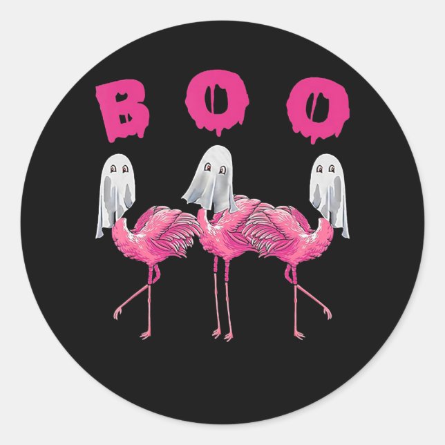 Sticker Rond Flamant rose | Costume Halloween Flamant rose Fant (Devant)