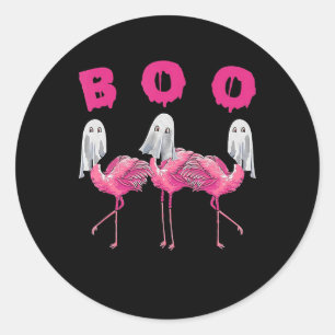 Sticker Rond Flamant rose   Costume Halloween Flamant rose Fant