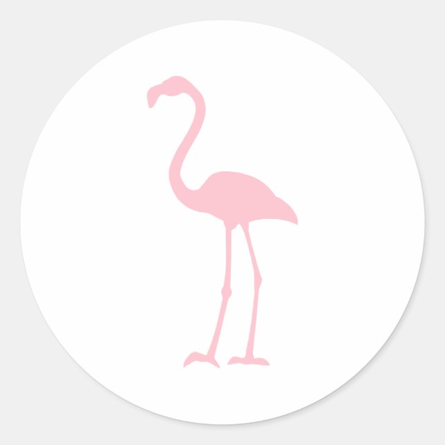 Sticker Rond Flamant rose rose (Devant)