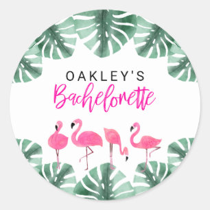 Sticker Rond Flamant rose tropical rose chaud OAKLEY Bacheloret