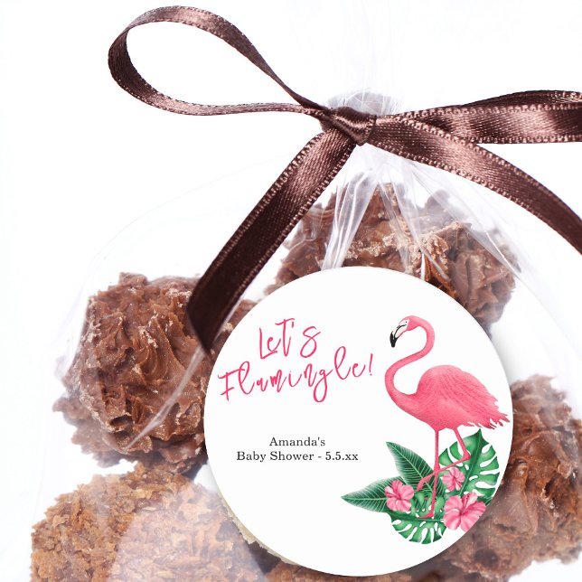 Sticker Rond Flamingle ! Baby shower (Créateur téléchargé)