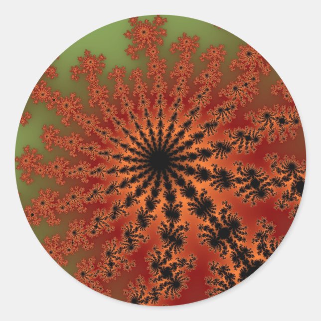 Sticker Rond Flamme d'automne (Devant)