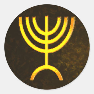 Sticker Rond Flamme de Menorah
