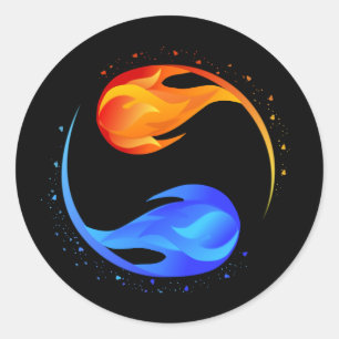 Sticker Rond Flamme Jumelle 