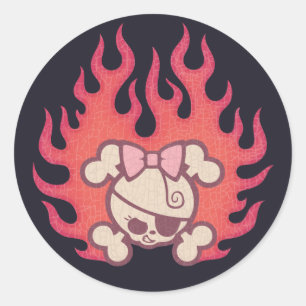 Sticker Rond Flammes de chariot