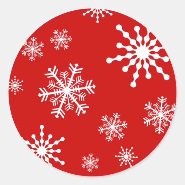 Sticker Rond Flammes de neige de vacances (Devant)
