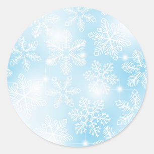 Sticker Rond Flammes de neige et lumières bleues