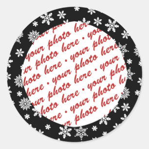 Sticker Rond Flammes de neige sur cadre photo Arrière - plan no