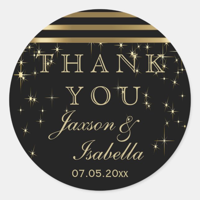 Sticker Rond Flammes noires et or avec Barres (Devant)