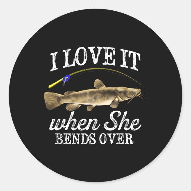 Sticker Rond Flathead Catfish Pêche Poisson d'eau douce Femmes (Devant)