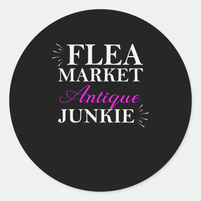 Sticker Rond Flea Market Antique Junkie (Devant)