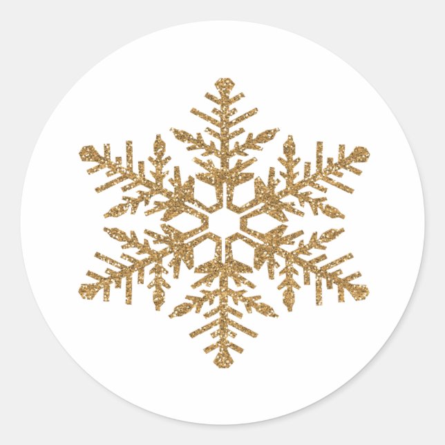 Sticker Rond Fléau de neige Gold Faux Parties scintillant (Devant)