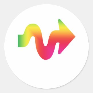 Sticker Rond Flèche Colorée Pointeur À Droite