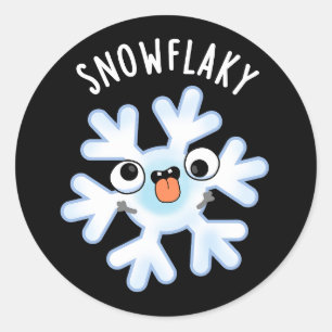 Sticker Rond Flèche de neige amusante Plume de neige Pun de lac