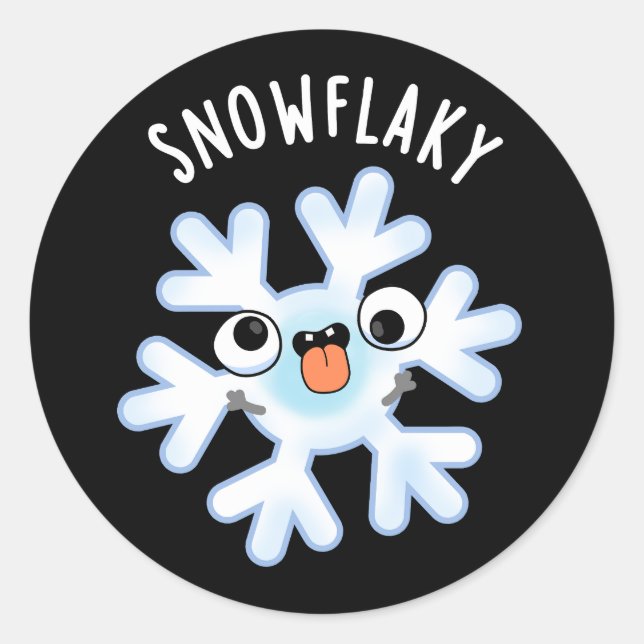 Sticker Rond Flèche de neige amusante Plume de neige Pun de lac (Devant)