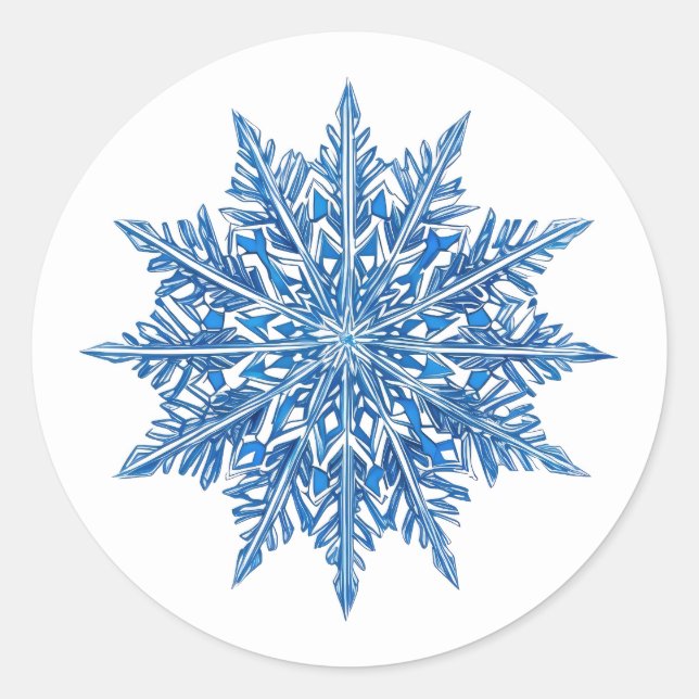 Sticker Rond Flèche de neige bleu Icy (Devant)