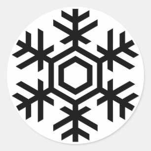 Sticker Rond Flèche de neige noire et blanche
