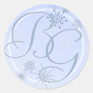 Sticker Rond Flèche-neige bleu glace