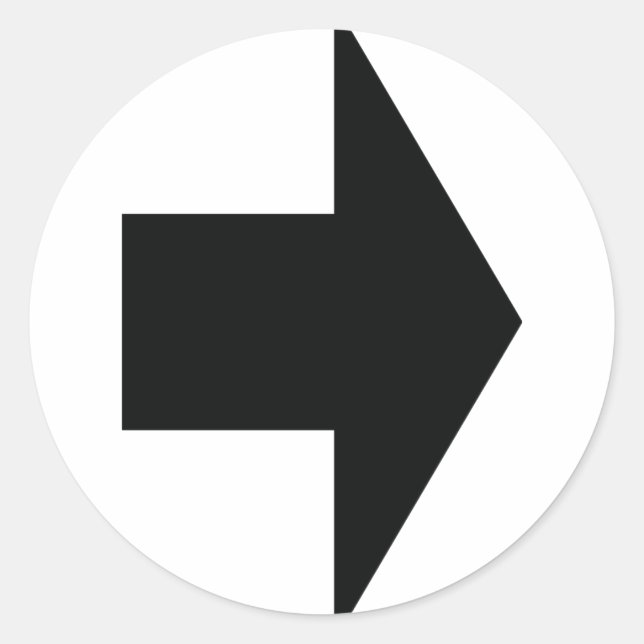 Sticker Rond flèche noire droite (Devant)
