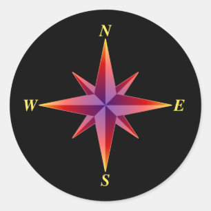 Sticker Rond Flèche nord