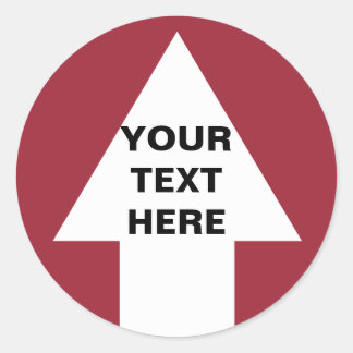 Sticker Rond Flèche vers le haut avec texte personnalisé