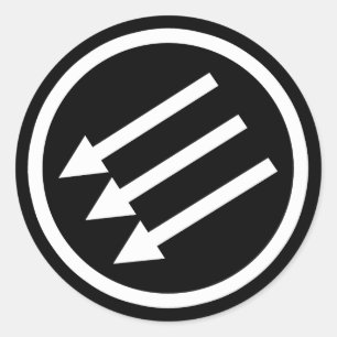 Sticker Rond Flèches blanches anti-fascisme