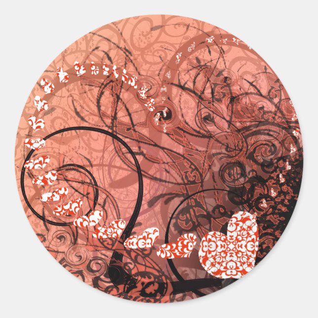 Sticker Rond Flèches du coeur rouge (Devant)