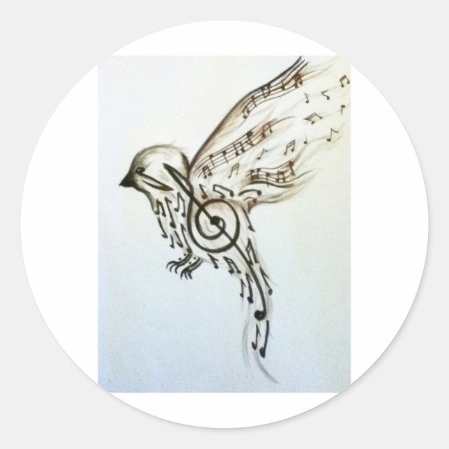 Sticker Rond Flèches musicales (Devant)