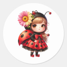 Fleur aquarelle Ladybug Girl