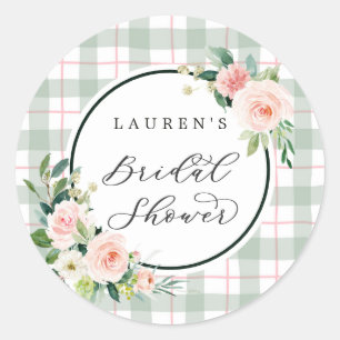 Sticker Rond Fleur aquarelle   Pastel Plaid Fête des mariées