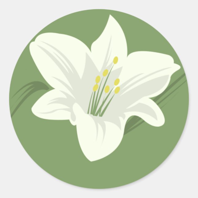 Sticker Rond Fleur blanche (Devant)