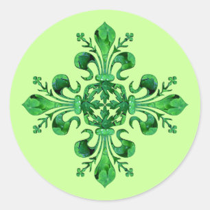 Sticker Rond Fleur chanceux de lis de St Patrick