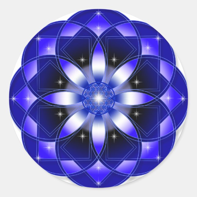 Sticker Rond Fleur cosmique (Devant)