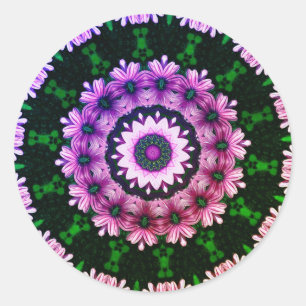 Sticker Rond Fleur d'Art Abstraite de la marguerite africaine
