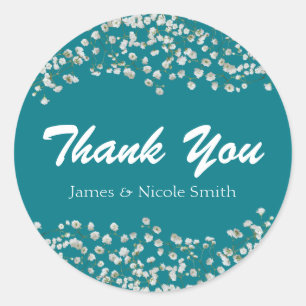 Sticker Rond Fleur de Baby's Breath CHOISISSEZ VOTRE COULEUR