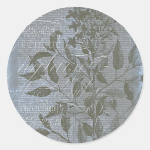 Sticker Rond Fleur de Bleu I