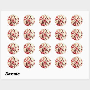 Sticker Rond Fleur de cerise