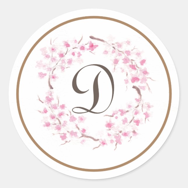 Sticker Rond Fleur de cerise (Devant)