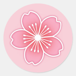 Sticker Rond Fleur de cerise