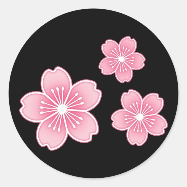 Sticker Rond Fleur de cerise (Devant)