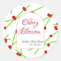 Fleur de cerisier en forme d'arche rouge vert baby