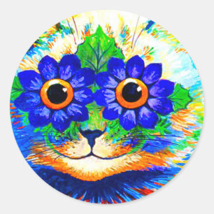 Sticker Rond Fleur de chat
