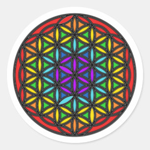 Sticker Rond Fleur de la vie Chakra2
