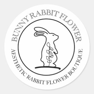 Sticker Rond Fleur de lapin simple